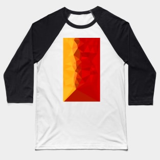 Golden Yellow and Deep Red Abstract Geometric Design Baseball T-Shirt